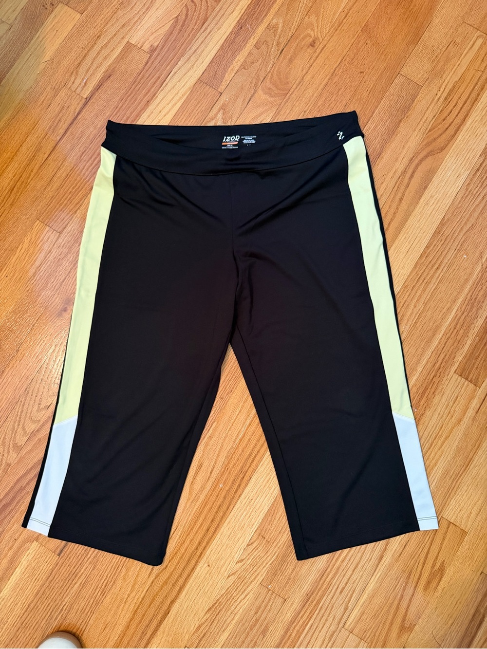IZOD Active Capri with Yellow and White Side Panels